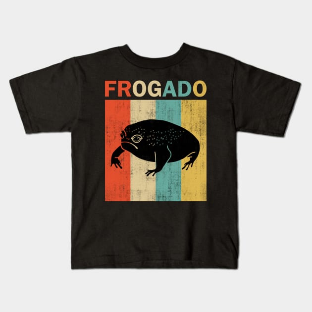 Black Desert Rain Frog Frogado Retro Vintage Style Kids T-Shirt by okpinsArtDesign